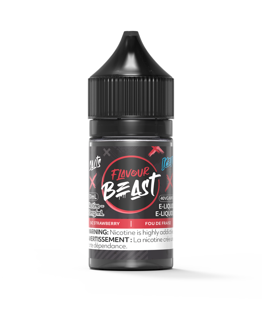 Sic Strawberry Iced Flavour Beast e-liquid bottle - 30 mL