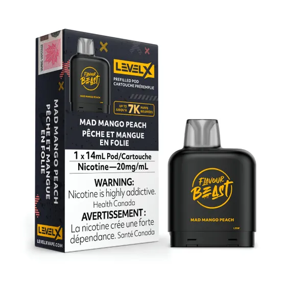 Flavour Beast Level X Pods [FEDERAL] - Mad Mango Peach / 20mg