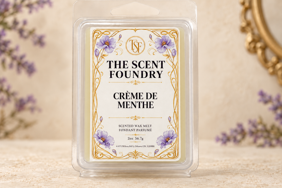 The Scent Foundry Crème de Menthe - Wax Melt, matching the approved wax-melt package design